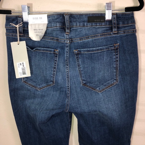 NWT MISS ME Medium Wash Stretch Mid Rise Skinny Jeans Sz 29 - Picture 7 of 11
